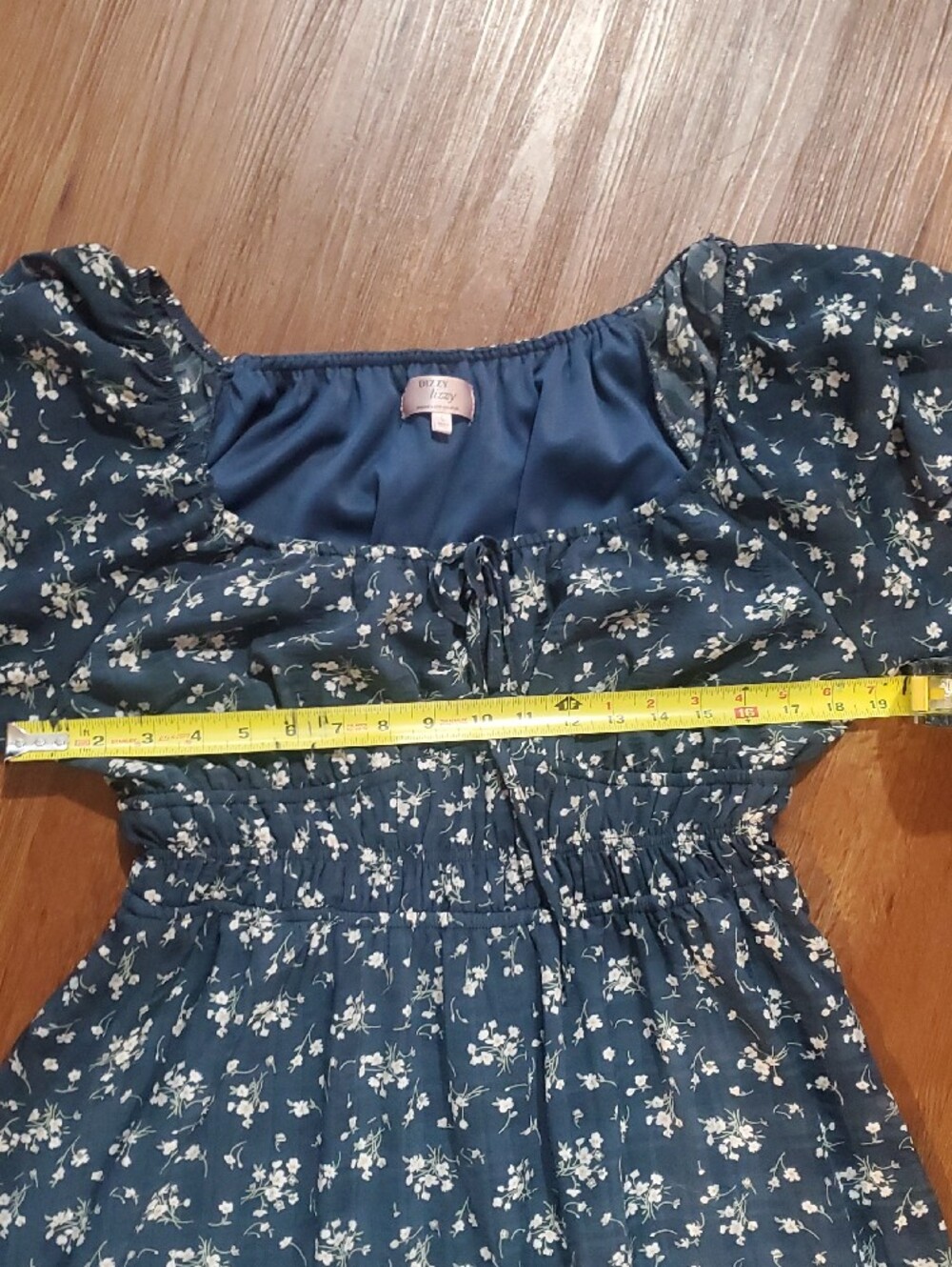 Dizzy Lizzy Navy Blue Floral Ruffle Dress - Picture 4 of 7